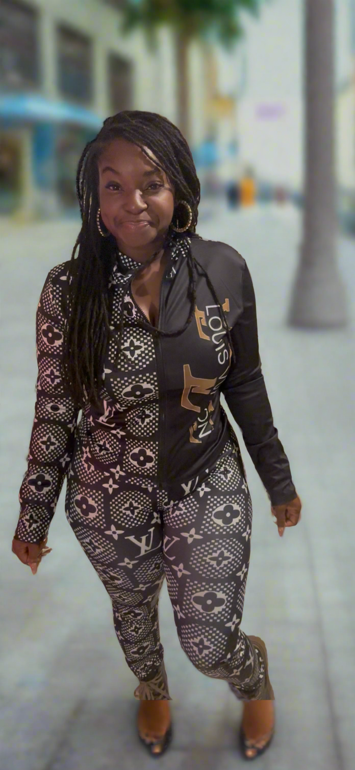 What’s Your Location  (2 piece white and black joggers