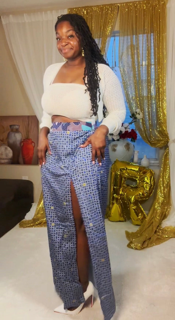 Midnight Mosaic Split Skirt