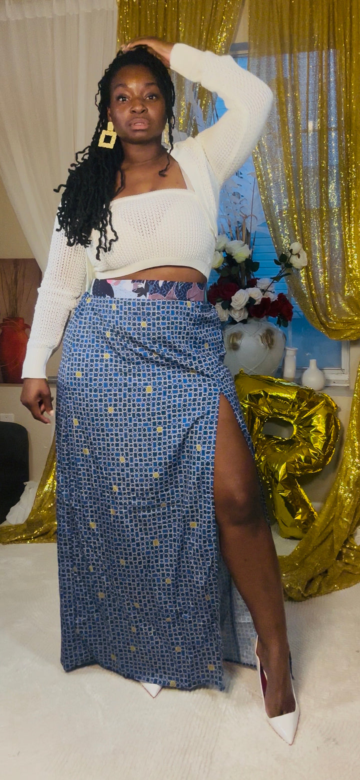 Midnight Mosaic Split Skirt