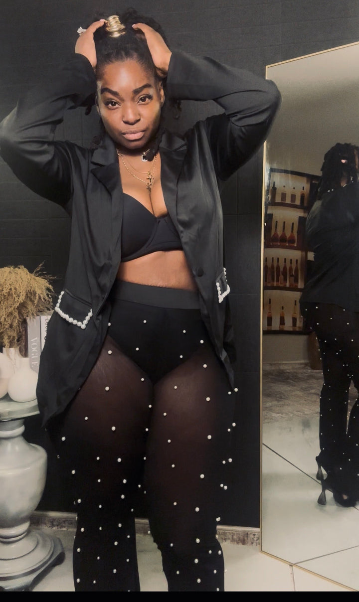 Fancy Me pearl see-through pants set(2 piece)