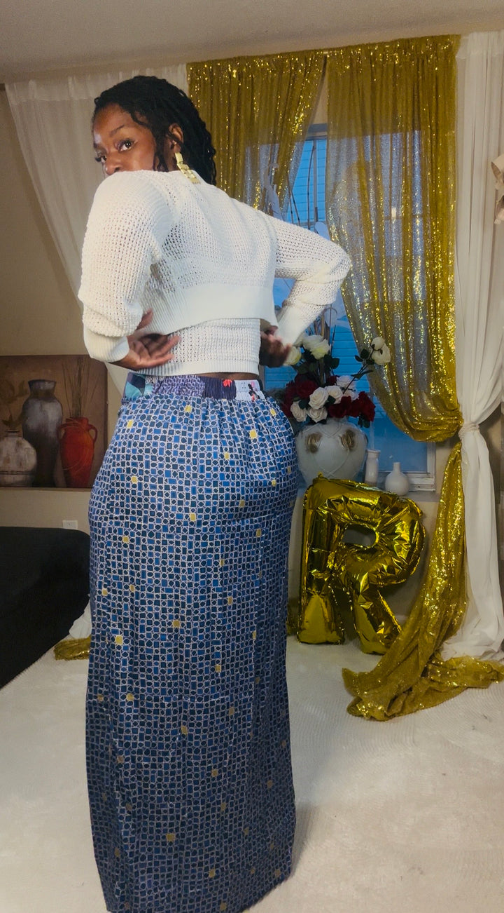 Midnight Mosaic Split Skirt