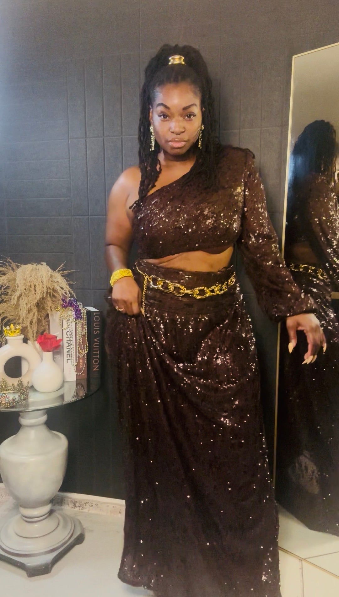 Royal Cocoa Sequin Dress