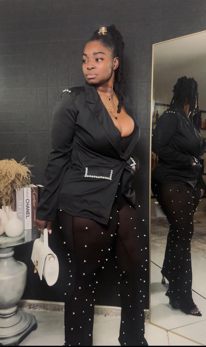 Fancy Me pearl see-through pants set(2 piece)