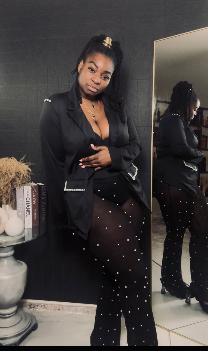 Fancy Me pearl see-through pants set(2 piece)