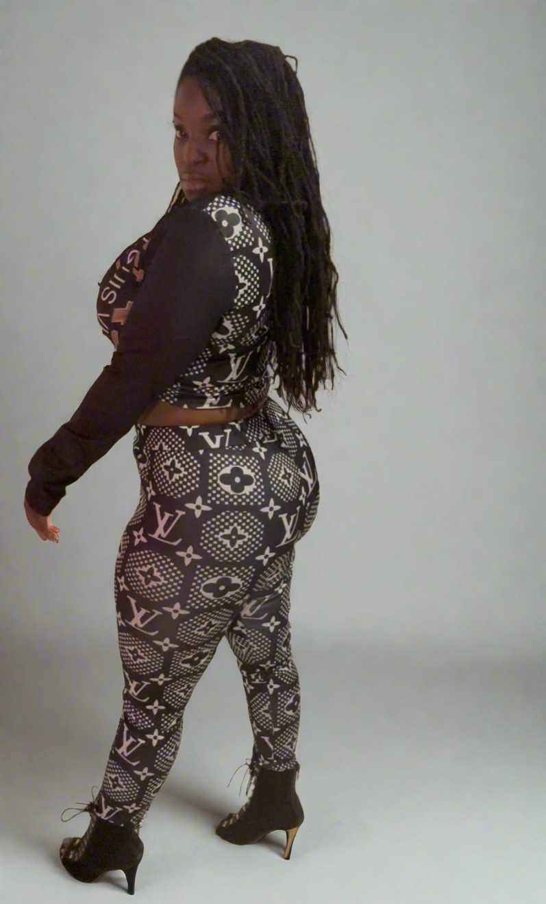 What’s Your Location  (2 piece white and black joggers