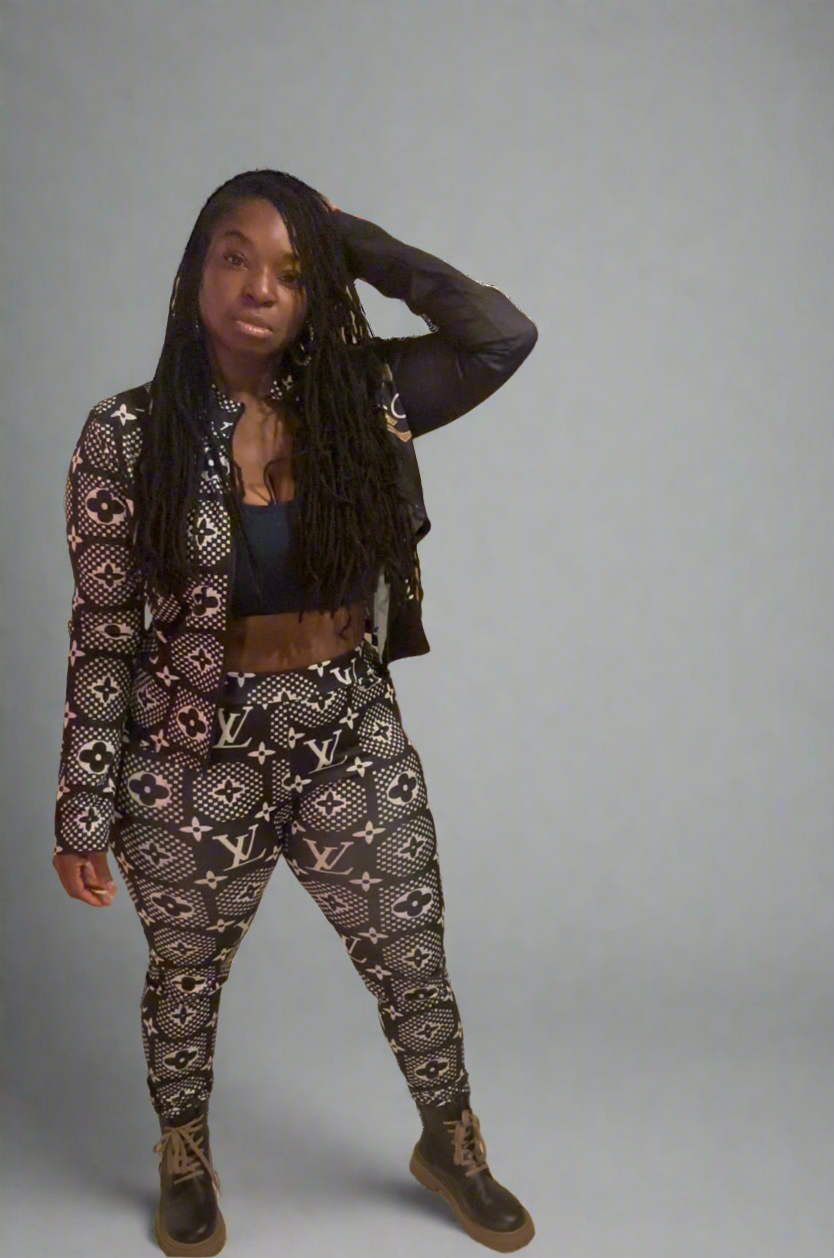 What’s Your Location  (2 piece white and black joggers