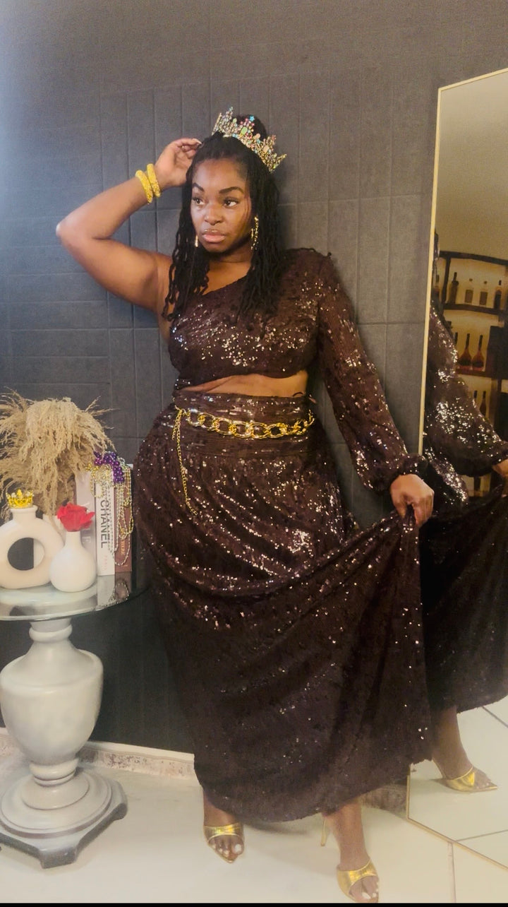 Royal Cocoa Sequin Dress