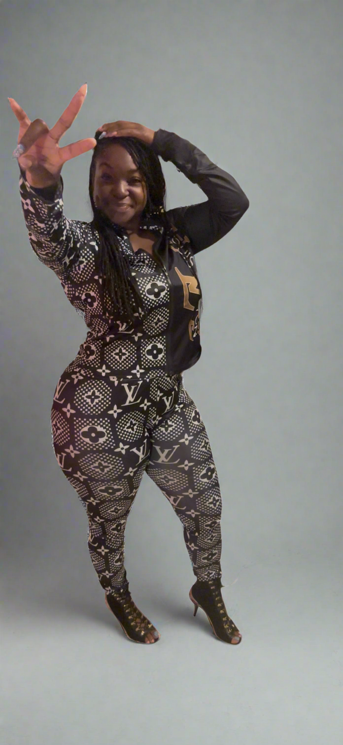 What’s Your Location  (2 piece white and black joggers