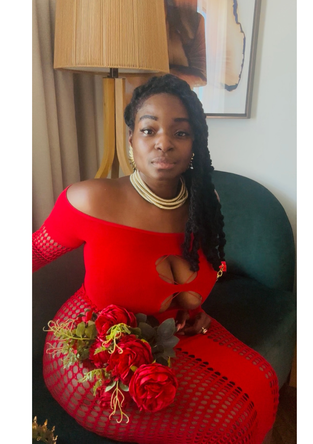 “Crimson Goddess Cutout Dress”